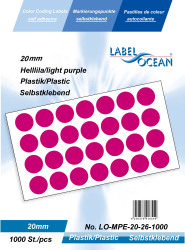 Etichete Autoadezive Buline Colorate Diametru 20 mm Plastic 1000 Bucati Violet 1000 