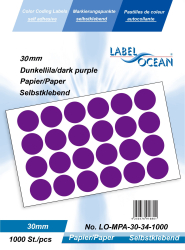 Etichete Autoadezive Buline Colorate Diametru 30 mm Hartie 1000 Bucati Violet Inchis 1000 