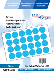 Etichete Autoadezive Buline Colorate Diametru 30 mm Plastic 1000 Bucati Albastru 1000 