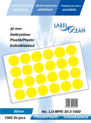 Etichete Autoadezive Buline Colorate Diametru 30 mm Plastic 1000 Bucati Galben 1000 