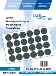 Etichete Autoadezive Buline Colorate Diametru 30 mm Plastic 1000 Bucati Gri Inchis 1000 