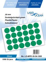 Etichete Autoadezive Buline Colorate Diametru 30 mm Plastic 1000 Bucati Verde Inchis 1000 