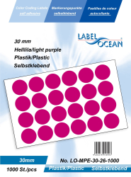 Etichete Autoadezive Buline Colorate Diametru 30 mm Plastic 1000 Bucati Violet 1000 