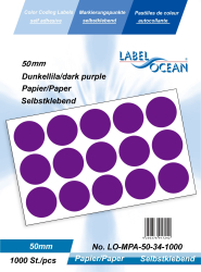 Etichete Autoadezive Buline Colorate Diametru 50 mm Hartie 1000 Bucati Violet Inchis 1000 