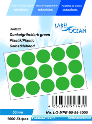 Etichete Autoadezive Buline Colorate Diametru 50 mm Plastic 1000 Bucati Verde Inchis 1000 
