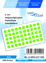 Etichete Autoadezive Buline Colorate Diametru 8 mm Hartie 1000 Bucati Verde 1000 