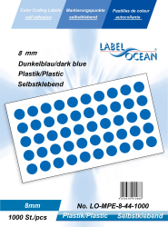 Etichete Autoadezive Buline Colorate Diametru 8 mm Plastic 1000 Bucati Albastru Inchis 1000 