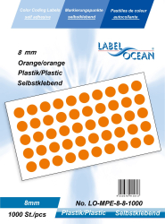 Etichete Autoadezive Buline Colorate Diametru 8 mm Plastic 1000 Bucati Portocaliu 1000 