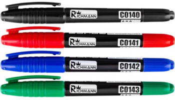 Marker permanent subtire 2 capete 4 culori set 36 buc RICHMANN 