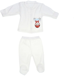 Compleu 2 piese pantaloni si bluza pentru fete Mini Junior CMPMJ-115 Alb 