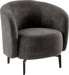 Fotoliu gri-maro Taupe / negru PRESO Sani 75 x 68 x 76 cm 