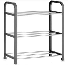Suport pentru pantofi cu 3 rafturi gri 40x19x42 cm 