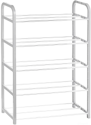 Suport pentru pantofi cu 5 rafturi alb 50x19x68 cm 