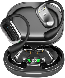 Casti wireless Techbasics BeatPro Over Ear Bluetooth 5.4 Touch Control Noise Reduction Carcasa Magnetica Afisaj Digital Negru