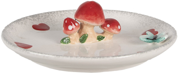 Platou decorativ ceramica Ciupercute 21x6 cm 