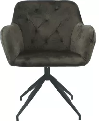 Scaun pivotant tesatura de catifea maro/negru VELEZA NEW Sani 66 x 66 x 83 cm 