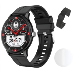 Smartwatch Techbasics SlimPro Apeluri Bluetooth Ecran 1.3 Notificari Monitorizare sanatate Negru
