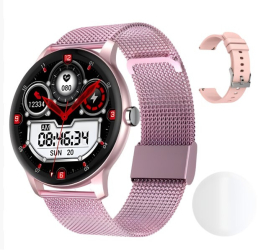 Smartwatch Techbasics SlimPro Apeluri Bluetooth Ecran 1.3 Notificari Monitorizare sanatate Roz