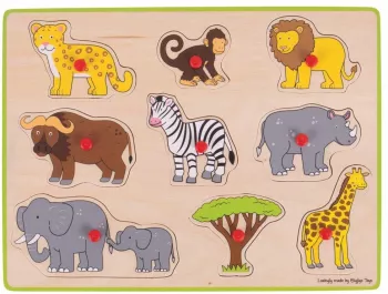 Puzzle din lemn incastru - Safari 