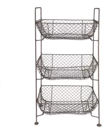 Raft 3 cosuri fier maro 35x26x71 cm 