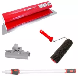 Set gletiera profesionala inox 40 cm x 0.3 mm suport maner prelungitor rola gletuit Strend Pro 