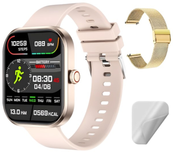 Smartwatch Techbasics G21 RelaxFit Pro Apeluri Bluetooth Ecran 2.01 Notificari Monitorizare sanatate Auriu 