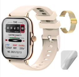 Smartwatch Techbasics SmartWear Apeluri Bluetooth Ecran 1.69 Notificari Monitorizare sanatate Auriu 