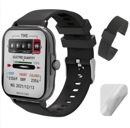 Smartwatch Techbasics SmartWear Apeluri Bluetooth Ecran 1.69 Notificari Monitorizare sanatate Negru 