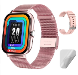 Smartwatch Techbasics Y13 CasualFit Apeluri Bluetooth Ecran 1.69 Notificari Monitorizare sanatate Roz 