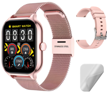 Smartwatch Techbasics Z49 TrendPro Apeluri Bluetooth 2.01 Full Touch Display Notificari Monitorizare Sanatate Roz 
