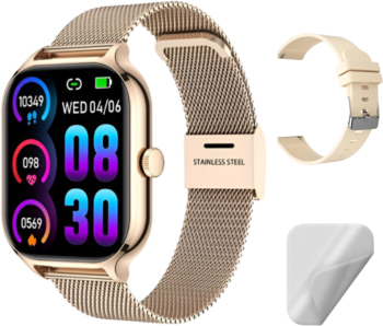 Smartwatch Techbasics Z49 TrendPro Apeluri Bluetooth 2.01inch Full Touch Display Notificari Monitorizare Sanatate Auriu 