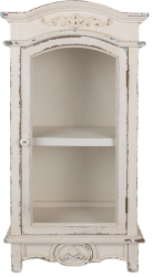 Vitrina mdf alb vintage 45x30x88 cm 
