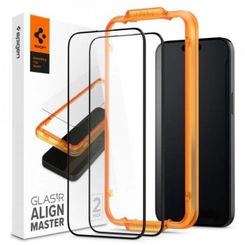 Folie pentru iPhone 15 Plus set 2 - Spigen Glas.TR Align Master - Black 