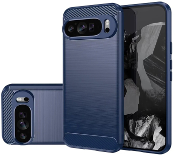 Husa pentru Google Pixel 9 Pro / 9 - Techsuit Carbon Silicone - Blue 