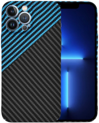 Husa pentru iPhone 13 Pro Max - Techsuit Carbonite FiberShell - Blue Pulse 