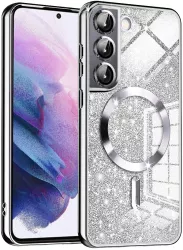 Husa pentru Samsung Galaxy S21 5G - Techsuit Luxury Glitter MagSafe - Silver 