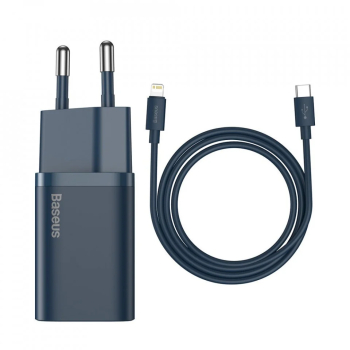 Incarcator Priza Type-C PD20W + Cablu Lightning - Baseus Super SI TZCCSUP-B03 - Blue 
