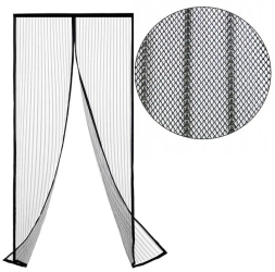 Plasa anti-insecte negra pentru usa 100x220 cm cu inchidere magnetica 