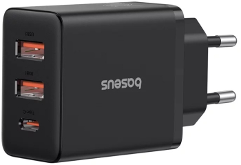 Incarcator retea Baseus Cube 30W 2x USB-A 1x USB-C Fast Charge Negru 