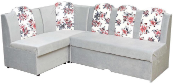 Coltar extensibil de bucatarie Sani Comet 205x140x90 cm Gri si Floral 