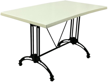 Masa bar terasa restaurant dreptunghiulara 120x70xh71cm Raki Uni Art blat werzalit si baza aluminiu retro clasic neagra 