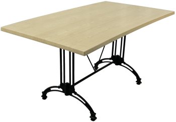 Masa bar/terasa dreptunghiulara 140x80xh71cm Raki Maple blat werzalit si baza aluminiu retro clasic neagra 