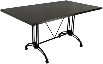 Masa bar/terasa dreptunghiulara blat werzalit Raki New Wenge 140x80xh71cm si baza aluminiu retro clasic neagra