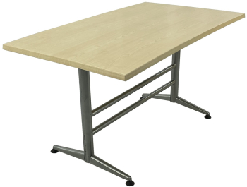 Masa cafena/cantina dreptunghiulara 140x80xh74cm Raki Maple blat werzalit si baza metalica gri 