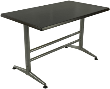 Masa cafenea restaurant Raki New Wenge 120x70xh74cm blat werzalit dreptunghiular si baza metalica gri 