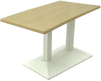 Masa cafenea/restaurant dreptunghiulara 120x70xh74cm Raki Maple blat werzalit si baza metalica alba 