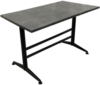 Masa cantina cafenea dreptunghiulara Raki Metalic Oxid 120x70xh74cm blat werzalit si baza metalica neagra clasic 