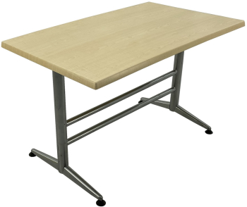 Masa cantina/cafenea dreptunghiulara 120x70xh74cm Raki Maple blat werzalit si baza metalica gri 