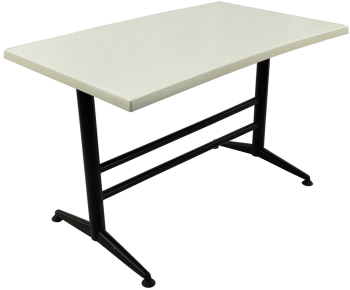 Masa cantina/cafenea dreptunghiulara 120x70xh74cm Raki Uni Art blat werzalit si baza metalica neagra clasic 