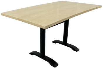 Masa de bar dreptunghiulara 140x80xh74cm Raki Maple blat werzalit si picior metalic negru 
